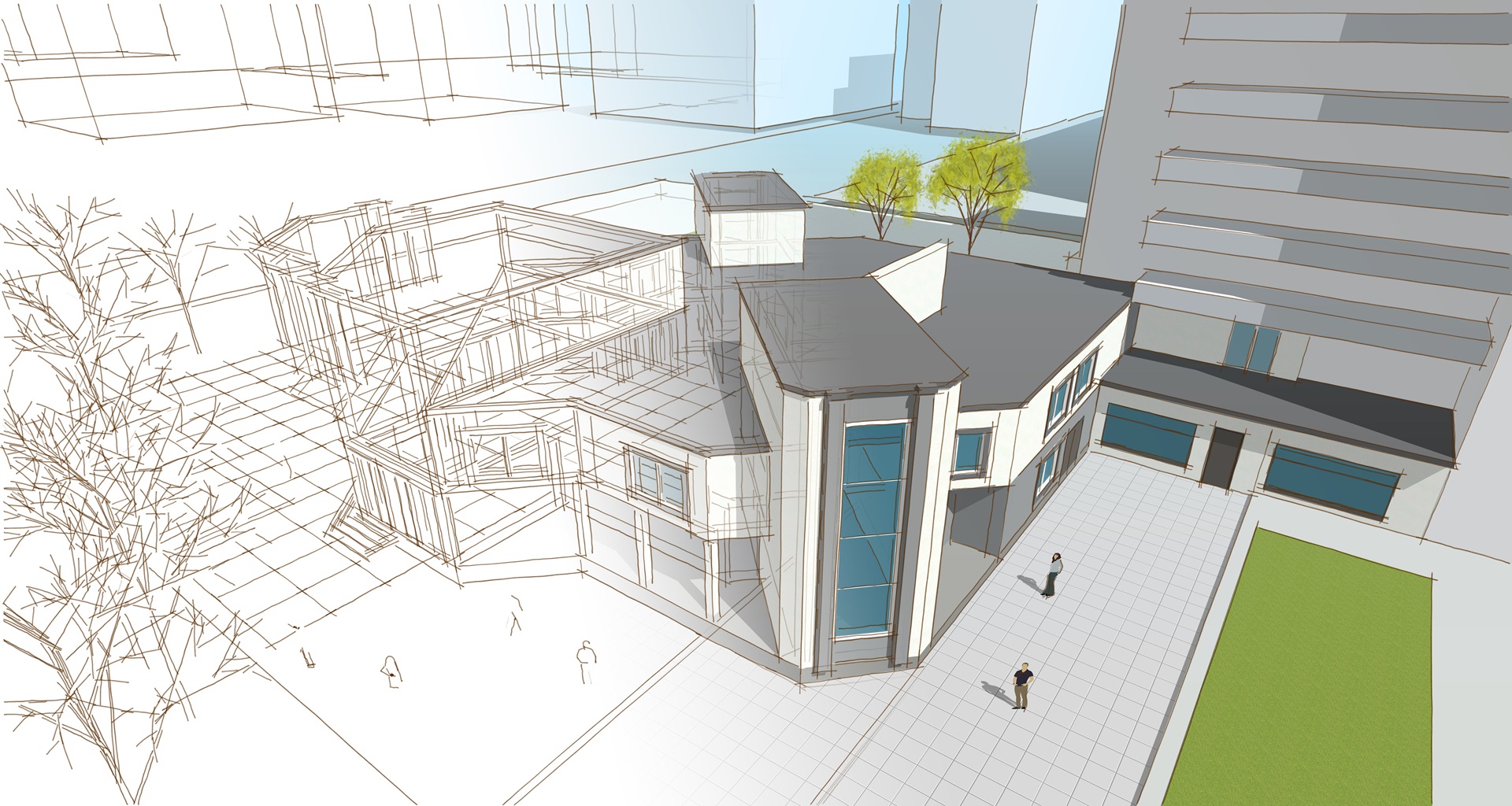 Visualisierung eines Gebäudes mit 3D-Konstruktionssoftware | 3D-Konstruktionssoftware

